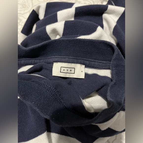 AYR ‘The Early Mornings’ Blue and White Striped Long Sleeve Size Small Nautical - Picture 3 of 7